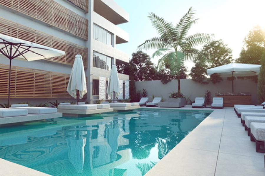 Architecture HoHo exterior views of a swimming pool in a residence in Brazil 